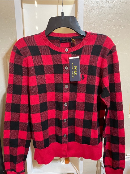 Polo Ralph Lauren Tops - Polo by Ralph Lauren Red & Black Buffalo Plaid Cardigan Sweater